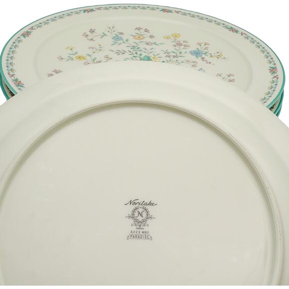 Vintage Noritake Japan Paradise Green 8223 W80 Floral 8" Round Salad Plate - Picture 5 of 8